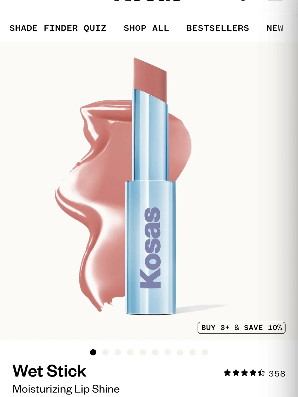 Kosas Wet Stick Moisturizing Lipstick — Pink